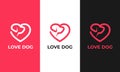 Love dog, Design for pet lovers. Love Heart with dog face vector illustration