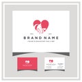 Love dog horse cat logo design and business card vector Royalty Free Stock Photo