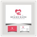 Love dog horse cat logo design and business card vector Royalty Free Stock Photo