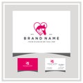 Love dog horse cat logo design and business card vector Royalty Free Stock Photo