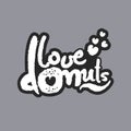 Love Donuts White Calligraphy Lettering