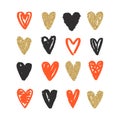 Love doodle background with hearts