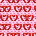 Love doube love red pink seamless pattern Royalty Free Stock Photo