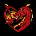 Love dragon vector designs illustration