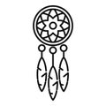 Love dream catcher icon outline vector. Indian native Royalty Free Stock Photo