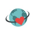 Love the earth flat icon Royalty Free Stock Photo