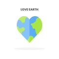 Love Earth icon flat. Royalty Free Stock Photo