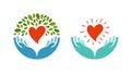 Love, ecology, environment icon. Health, medicine or oncology symbol