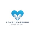 Love education negative space logo design Royalty Free Stock Photo