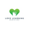Love education negative space logo design Royalty Free Stock Photo