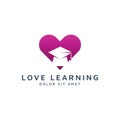Love education negative space logo design Royalty Free Stock Photo