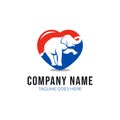 Love Elephant Simple Logo Vector Royalty Free Stock Photo