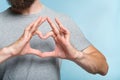 Love emotion expression heart shape hands gesture Royalty Free Stock Photo