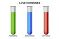 Love emotion hormones in test tube isolated Royalty Free Stock Photo