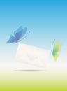 Love envelope with butterflies