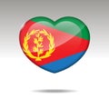 Love ERITREA symbol. Heart flag icon.