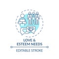 Love and esteem needs turquoise concept icon