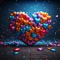 Love explosion Colorful hearts create a vibrant Valentines Day background