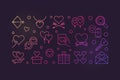 Love and Feelings vector colored outline illustration or banner Royalty Free Stock Photo