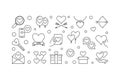 Love and Feelings vector minimal banner in thin line style