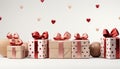 A love filled birthday celebration with cute gift boxes generated by AI