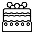 Love filled cake icon outline vector. Bridal ceremony pastry dessert