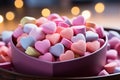 Love-Filled Pastel Candy Hearts. Patterned Background for Valentines Day and Sweet Occasions Royalty Free Stock Photo