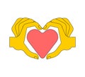 Love fingers symbol. Heart made of finger
