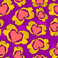 Love fingers symbol pattern seamless. Heart made of finger background