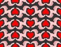 Love fingers symbol pattern seamless. Heart made of finger background