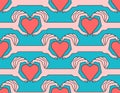 Love fingers symbol pattern seamless. Heart made of finger background