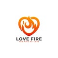 Love Fire - Heart Power Logo Template