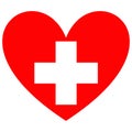 Love first aid sign, Logo element illustration.