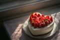 Love at First Bite: Strawberry-Topped Delight. Royalty Free Stock Photo