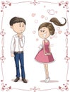 Love at First Sight Vector Cartoon Royalty Free Stock Photo