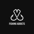 Love fishing logo, creative love and hook logo icon vector template