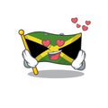 In love flag jamaica character shaped on mascot