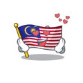 In love flag malaysia hoisted on cartoon pole