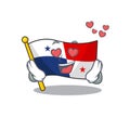 In love flag panama isolated with the cartoon