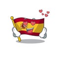 In love flag spain isolated in the cartoon