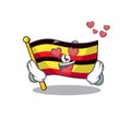 In love flag uganda isolated in the cartoon