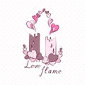 Love flame. congratulation. vector illustration