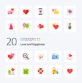 20 Love Flat Color icon Pack like love photo coffee love camera