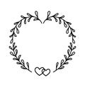 Love floral frame heart wreath