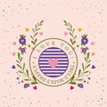 Love floral seal card design