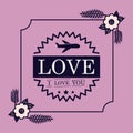 Love floral seal card design