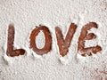 Love in flour. Royalty Free Stock Photo