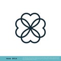 Love Flower Line Art Icon Vector Logo Template Illustration Design. Vector EPS 10 Royalty Free Stock Photo