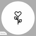 Love flower vector icon sign symbol Royalty Free Stock Photo