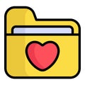 love folder, document color line Royalty Free Stock Photo